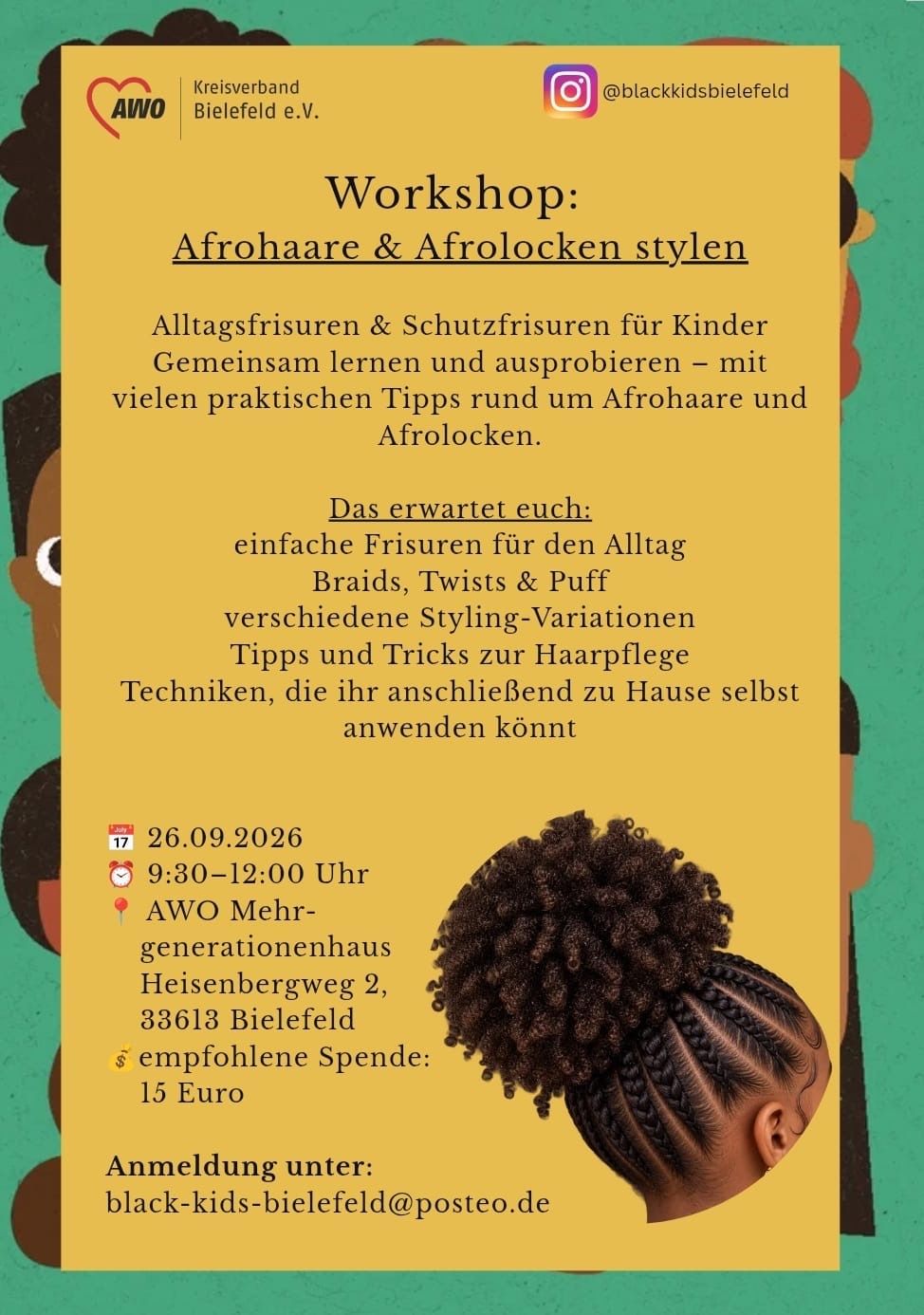 26.09.2026 Workshop Alltagsfrisuren & Schutzfrisuren für die ganze Woche