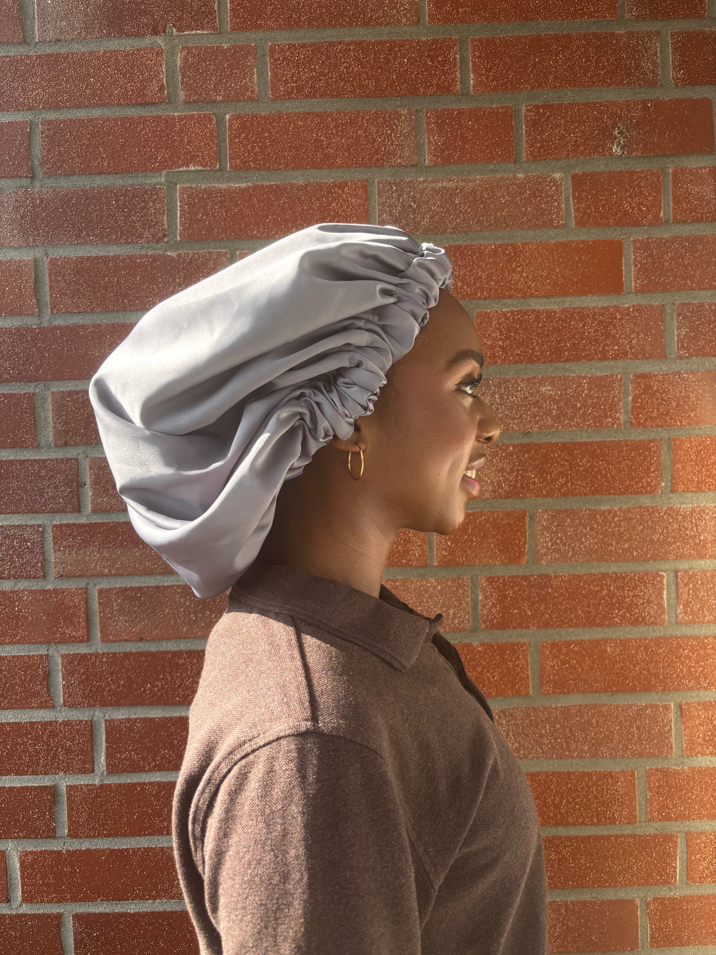 SimbaHair Nightcare Satinhaube Grau